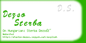 dezso sterba business card